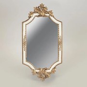 Καθρέπτης Τοίχου 751-12010 41x21x2,5cm White-Gold Estheti Home Γυαλί,Polyresin