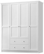 Ντουλάπα Ρούχων Emily 0235944 Τετράφυλλη 140x50x210cm White Τετράφυλλη