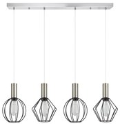 Φωτιστικό Οροφής  SE21-NM-4-4BL-GR12 ADEPT FLEX Nickel Matt Pendant Black Metal Grid+ - 51W - 100W - 77-8922