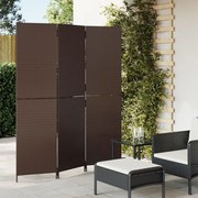 vidaXL Διαχωριστικό Δωματίου 3 Πάνελ Καφέ από Συνθετικό Ρατάν