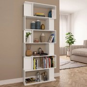 Βιβλιοθήκη/Διαχωριστικό Χώρου Λευκό 80x24x192 εκ. Επεξ. Ξύλο 800090