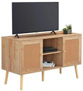 ΕΠΙΠΛΟ TV ΜΕΛΑΜΙΝΗΣ COLM ΜΕ ΠΟΡΤΕΣ RATTAN HM9223.11 ΣΕ ΧΡΩΜΑ ΦΥΣΙΚΟ 120x39x56,5Υεκ.