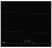 Κεραμική εντοιχισμένη εστία Sharp KH-6V08FT00, 5900W, 4 ζώνες, 9 επίπεδα, χρονοδιακόπτης, Μαύρο