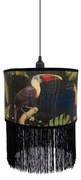 TROPICAL BIRDS B ΦΩΤΙΣΤΙΚΟ ΟΡΟΦΗΣ BAMBOO ΠΟΛΥΧΡΩΜΟ ΜΑΥΡΟ 30x30xH23cm