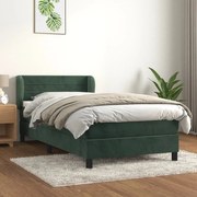 ΚΡΕΒΑΤΙ BOXSPRING ΜΕ ΣΤΡΩΜΑ ΣΚΟΥΡΟ ΠΡΑΣΙΝΟ 90X190 ΕΚ. ΒΕΛΟΥΔΙΝΟ 3127526