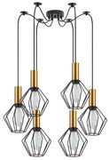 SE21-GM-4-BL6-GR1 ADEPT TUBE Gold Matt Pendant Black Metal Grid+ HOMELIGHTING 77-8618