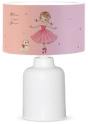 GloboStar® BALLERINA 204-0029 Παιδικό Eπιτραπέζιο Φωτιστικό Φιγούρα Μονόφωτο 1 x E27 IP20 Ροζ Ύφασμα - Μ24 x Π24 x Υ32cm