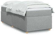 vidaXL Κρεβάτι Boxspring με Στρώμα Ανοιχτό Γκρι 80x200 εκ. Υφασμάτινο