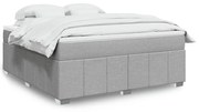 Κρεβάτι Boxspring με Στρώμα Ανοιχτό Γκρι 180x200 εκ. Υφασμάτινο