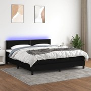 ΚΡΕΒΑΤΙ BOXSPRING ΜΕ ΣΤΡΩΜΑ &amp; LED ΜΑΥΡΟ 180X200 ΕΚ. ΥΦΑΣΜΑΤΙΝΟ 3133095