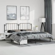 vidaXL Πλαίσιο Κρεβατιού με Κεφαλάρι Μαύρο 193 x 203 εκ. Μεταλλικό