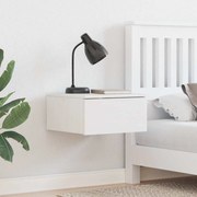 vidaXL Κομοδίνο με συρτάρι Λευκό 37 x 35 x 18.5 εκ Μασίφ ξύλο πεύκου