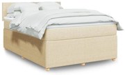 vidaXL Κρεβάτι Boxspring με Στρώμα Κρεμ 140x190 εκ. Υφασμάτινο