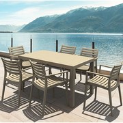 Τραπεζαρία (Σετ 7Τμχ) Ares Artemis 20.9970 140x80x75cm Taupe 6 Θέσεων