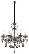 Artekko Chandelier Πολυέλαιος 6φωτος Ανθρακί Κρύσταλλο (60x60x70)cm