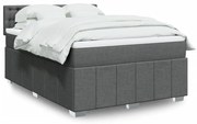 Κρεβάτι Boxspring με Στρώμα Σκούρο Γκρι 140x200 εκ Υφασμάτινο