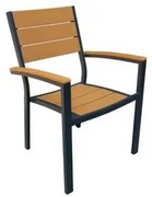 Bliumi  Πολυθρόνα Κήπου 056,5*057*087 BLIUMI RENATA 5371G Αλουμίνιο-Polywood Μαύρο-Καρυδί BEST-1452198-56