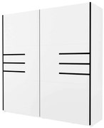 Ντουλάπα Δίφυλλη Συρόμενη Otavio 162607509 200x61x201cm White-Black Δίφυλλη