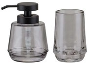 Mood grey set δοχείο κρεμοσάπουνου 380 ml & ποτήρι οδοντόβουρτσας Sealskin