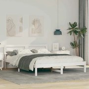vidaXL Σκελετός Κρεβατιού Λευκό 150 x 200 cm Μασίφ ξύλο πεύκου