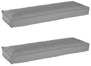 vidaXL Μαξιλάρια Παλέτας για Πάγκο 2 τμχ Γκρι 120x40x8 εκ Υφασμα Οξφόρδης