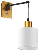 SE21-GM-9-SH1 ADEPT WALL LAMP Gold Matt and Black Metal Wall Lamp White Shade+ HOMELIGHTING 77-8875