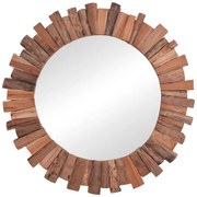 Καθρέπτης Rounder teak ξύλο σε φυσική απόχρωση Φ100x5εκ 100x100x5 εκ.