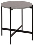 Τραπεζάκι Βοηθητικό HM9589.02 Φ50x55cm Με Μαύρη Μεταλλική Βάση Εφέ Μαρμάρου Grey Mdf,Μέταλλο