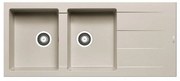 Pyramis Pyragranite Athlos 2B 1D Beige Γρανιτένιος Αντιστρεφόμενος Ένθετος Νεροχύτης Με 2 Γούρνες και Ποδιά 116x50 cm