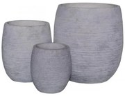 FLOWER POT-8  Set 3 τεμαχίων, Απόχρωση Light Grey Wash Φ25x28 / Φ35x39 /Φ48x52 cm Ε6307,S