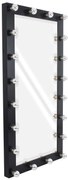 MIRROR-160x80-5 GloboStar®  MAKEUP MIRROR-160x80-5 Μοντέρνος Καθρέπτης Μακιγιάζ με Πλαίσιο Φυσικού Ξύλου με Διακόπτη On/Off 20 x E27 AC220-240V - Μ80 x Π7 x Υ160cm - Μαύρος Έβενος