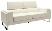 Καναπές Shea pakoworld 3θέσιος PU ivory-inox 198x80x87εκ