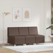 vidaXL Καναπέδες 3 pcs Καφέ 55 x 74 x 82 εκ. Τεχνητό δέρμα