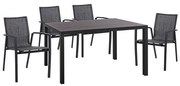 Σετ Κήπου Τραπεζαρία HM10596.02 5 τεμ Ανθρακί Αλουμινίου με Τραπέζι 140x80x75.5 εκ. & 4 Καρέκλες