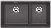 Blanco Subline-U 480/320-U Rock Grey SILGRANIT™ PuraDur™ Γρανιτένιος Νεροχύτης Υποκαθήμενος με 2 Γούρνες 85,5x46 cm