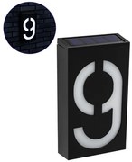 Ηλιακό Φωτιστικό 1W Αριθμός Δρόμου 9 IP55 6000K Μαύρο 71519 Globostar-71519-Μαύρο 71519