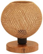 Φωτιστικό επιτραπέζιο Bonnie Megapap E27 κλωστή/Mdf χρώμα φυσικό/καφέ 19x15x22εκ.-GP029-0070,1