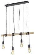 Κρεμαστό Vintage Φωτιστικό Ράγα Τετράφωτη 85xH150cm 4xE27 Trio Lighting Brody R30244032