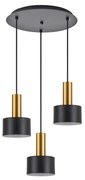 Φωτιστικό Οροφής  SE21-GM-4-3BL-MS1 ADEPT TUBE Gold Matt Pendant Black Metal Shade+ - 51W - 100W - 77-8635