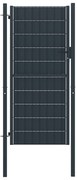 Πόρτα Περίφραξης Ανθρακί 100 x 204 εκ. από PVC / Ατσάλι - Ανθρακί