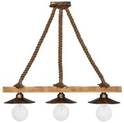 Φωτιστικό Οροφής Τρίφωτο Heronia Petra 31-0880 Rope/Bronze