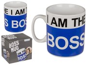 Κούπα 'I AM THE BOSS' 1lt Λευκό/Μπλε Κεραμικό 13x11cm