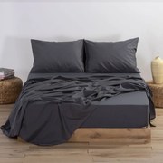 Σεντόνι Basic Dark Grey Nef-Nef Μονό 170x270cm Χωρίς Λάστιχο 100% Cotton