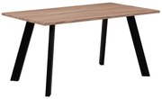 WOODWELL ΕΜ820BAXTER Τραπέζι Κουζίνας Τραπεζαρίας, Μέταλλο Βαφή Μαύρo, Sonoma 120x70x75cm ΕΜ820