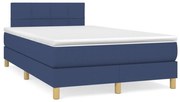 ΚΡΕΒΑΤΙ BOXSPRING ΜΕ ΣΤΡΩΜΑ &amp; LED ΜΠΛΕ 120X190ΕΚ. ΥΦΑΣΜΑΤΙΝΟ 3270094