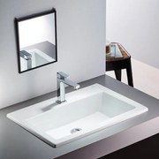 Serel 3042 Λευκός Hygiene Plus Πορσελάνινος Νιπτήρας Μπάνιου Ένθετος 60x42 cm