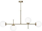 Luna 4/l Ράγα Gold Mat-White Πολύφωτο Οροφής 01-0423 Heronia Lighting-01-0423-Λευκό-Χρυσό 01-0423