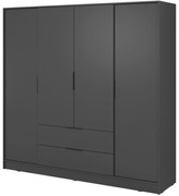 Ντουλάπα Nelly IV τετράφυλλη-Gkri Skouro - 206.00Χ51.00Χ201.00cm