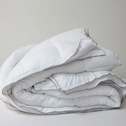 Πάπλωμα 4 Εποχών Microfiber Σατέν Ριγέ Μονό 160x240εκ. Αποσπώμενο Λευκό Melinen 2000028300