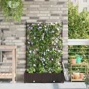 vidaXL Φυτευτής Κήπου με Πέταλο 2 τμχ Καφέ 80x40x125.5 εκ
